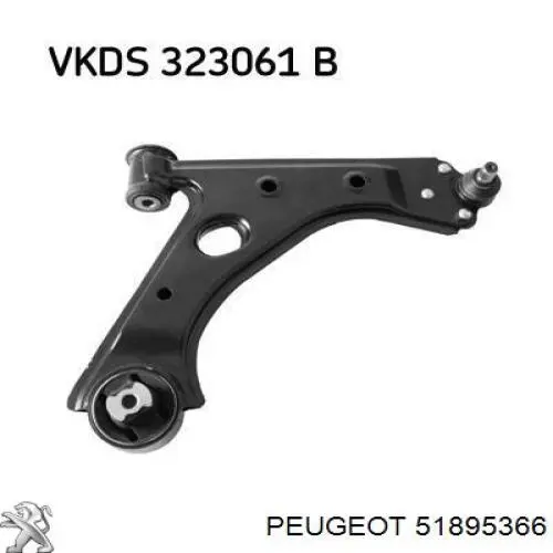 Купити 51895366 Peugeot/Citroen Важіль передньої підвіски нижній, правий