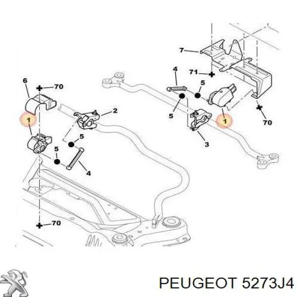 5273J4 Peugeot/Citroen Датчик рівня положення кузова, передній