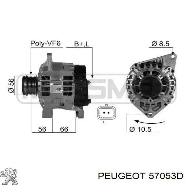 57053D Peugeot/Citroen генератор