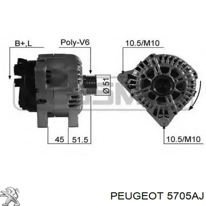 5705AJ Peugeot/Citroen генератор