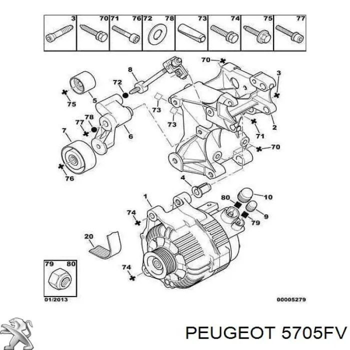 5705FV Peugeot/Citroen генератор