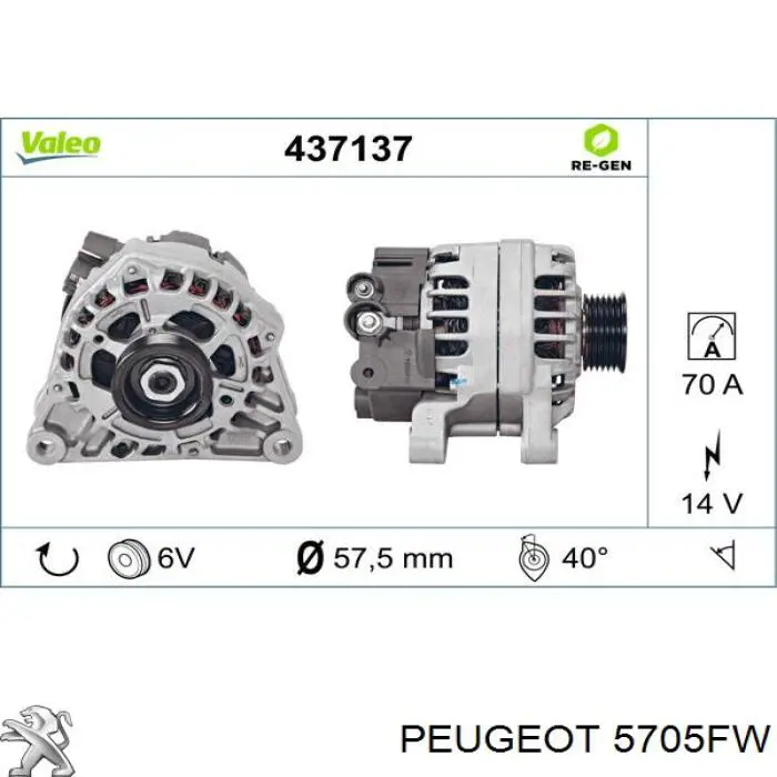 5705FW Peugeot/Citroen генератор