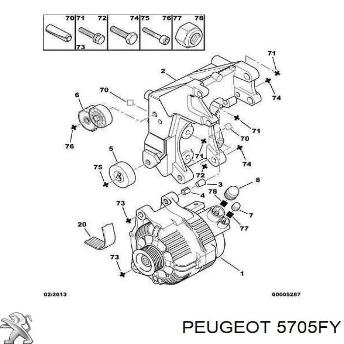 5705FY Peugeot/Citroen генератор