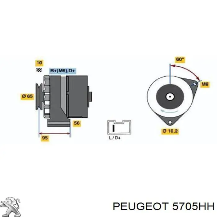 5705HH Peugeot/Citroen генератор