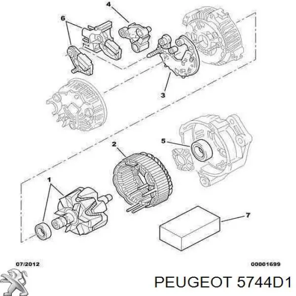 5744D1 Peugeot/Citroen міст доданий генератора