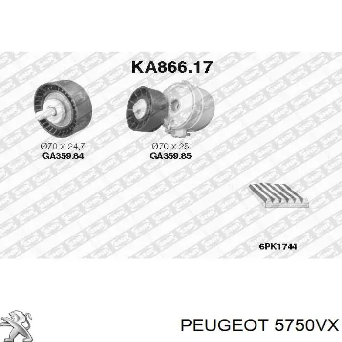 Ремінь кондиціонера Peugeot/Citroen 5750VX