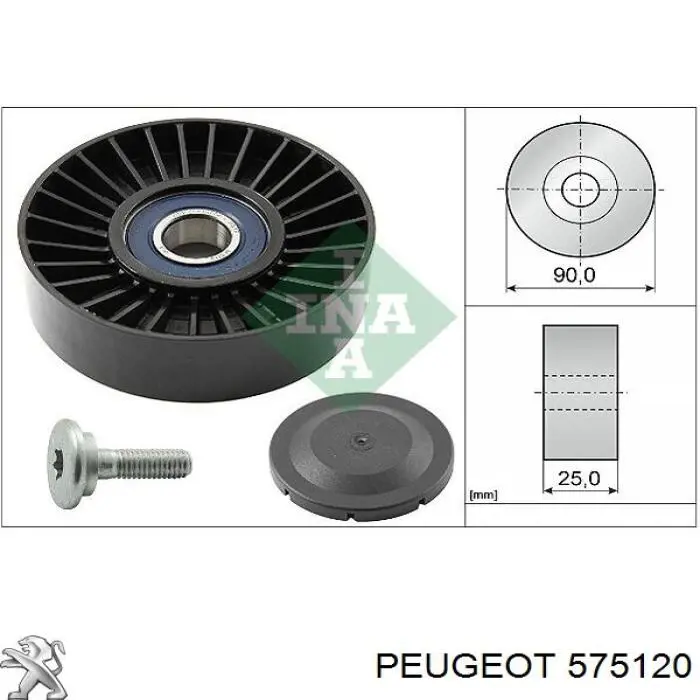 575120 Peugeot/Citroen ролик приводного ременя, паразитний
