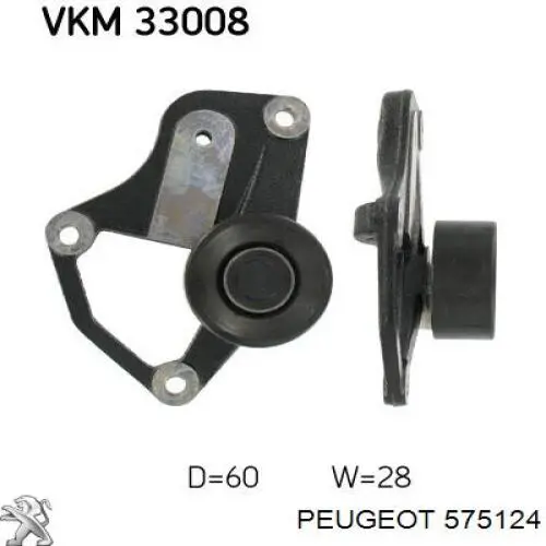 575124 Peugeot/Citroen ролик натягувача приводного ременя
