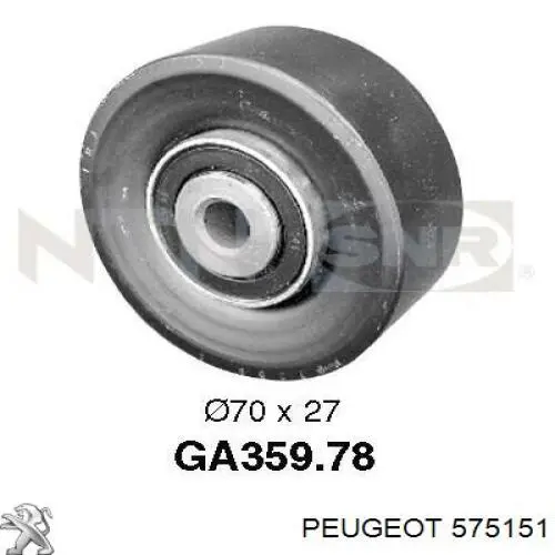 575151 Peugeot/Citroen ролик натягувача приводного ременя