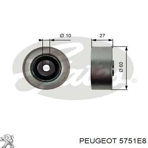 5751E8 Peugeot/Citroen ролик приводного ременя, паразитний