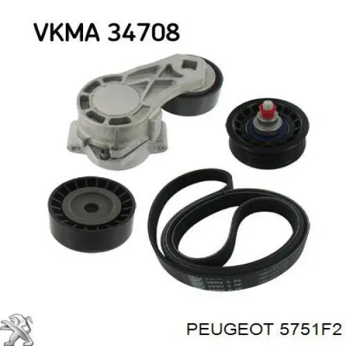 5751F2 Peugeot/Citroen Натяжна планка поліклинового ременя