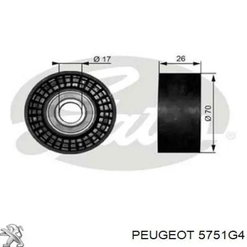 Ролик приводного ременя, паразитний 5751G4 Peugeot/Citroen