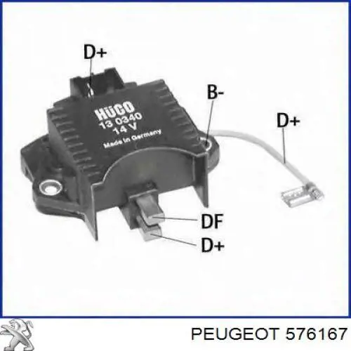 Реле зарядки генератора Peugeot/Citroen 576167 ціна, від 8.59 USD