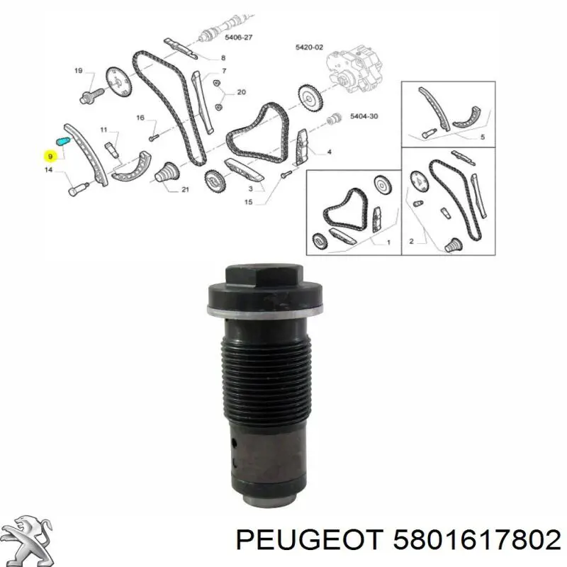 Натягувач ланцюга ГРМ 1611273180 Peugeot/Citroen