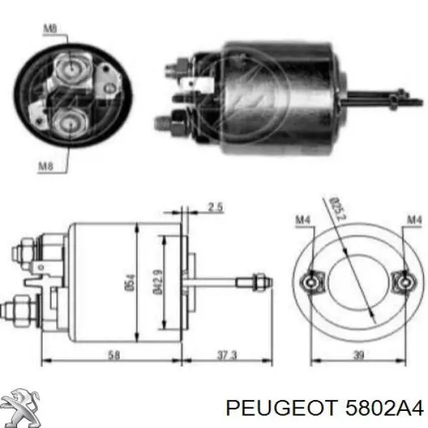 Стартер 5802A4 Peugeot/Citroen