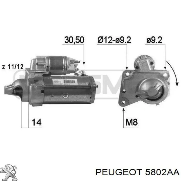 Купити 5802AA Peugeot/Citroen Стартер
