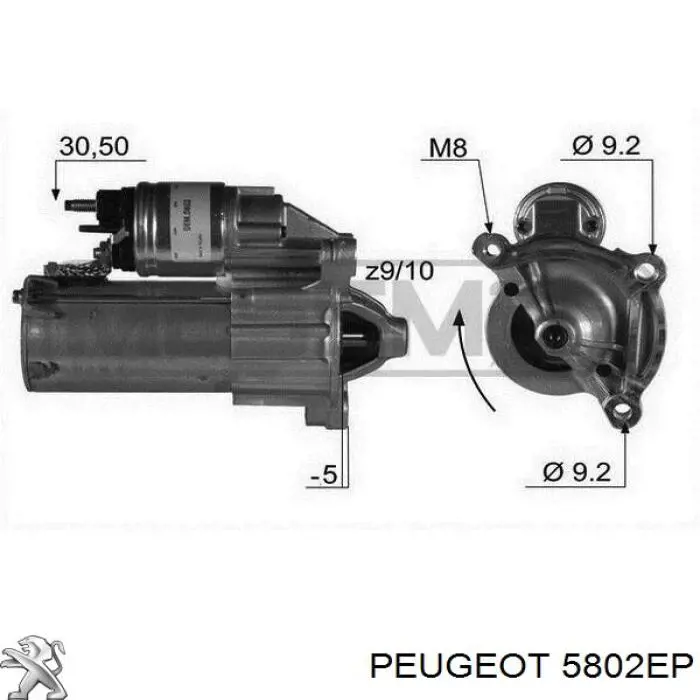 Купити 5802EP Peugeot/Citroen Стартер