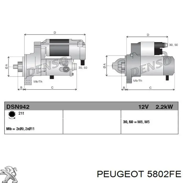 00005802AX Peugeot/Citroen Стартер двигуна