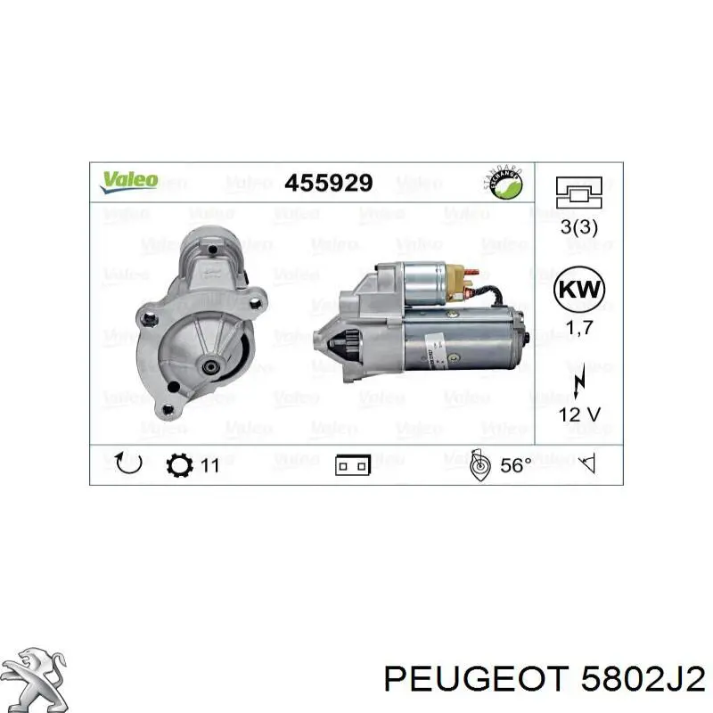 5802J2 Peugeot/Citroen стартер