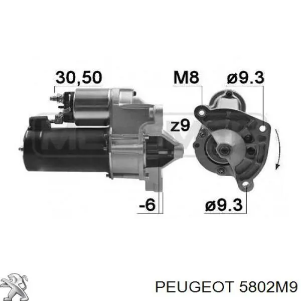 Стартер Peugeot/Citroen 5802M9 ціна, від 60.96 USD