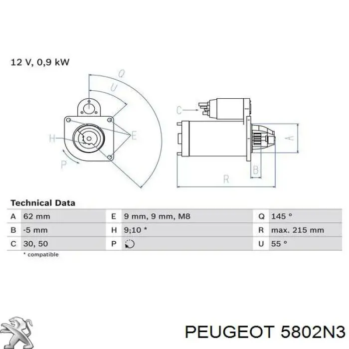 5802N3 Peugeot/Citroen стартер