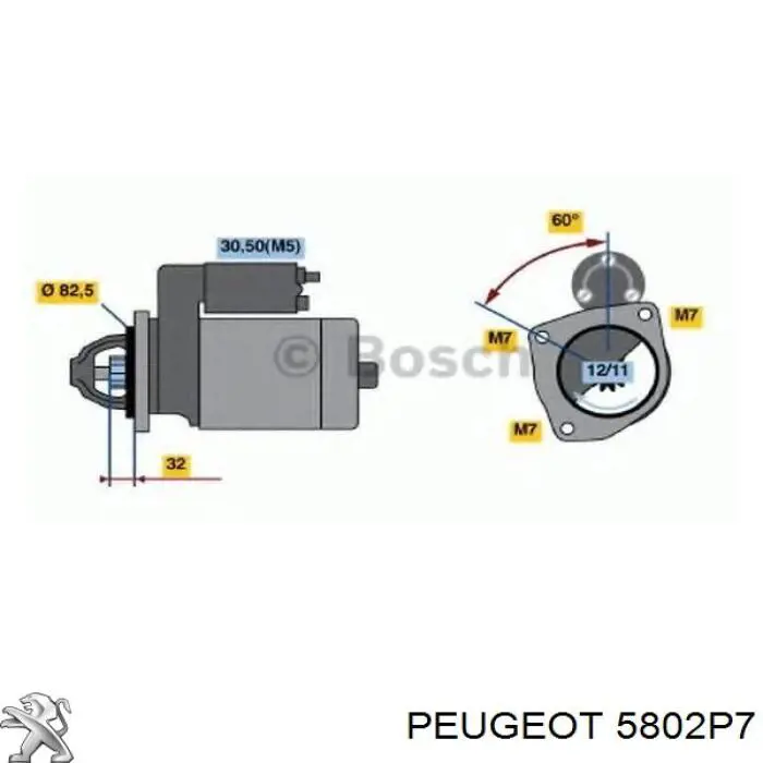 Стартер 5802P7 Peugeot/Citroen