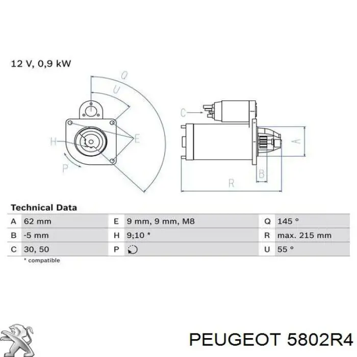 Купити 5802R4 Peugeot/Citroen Стартер