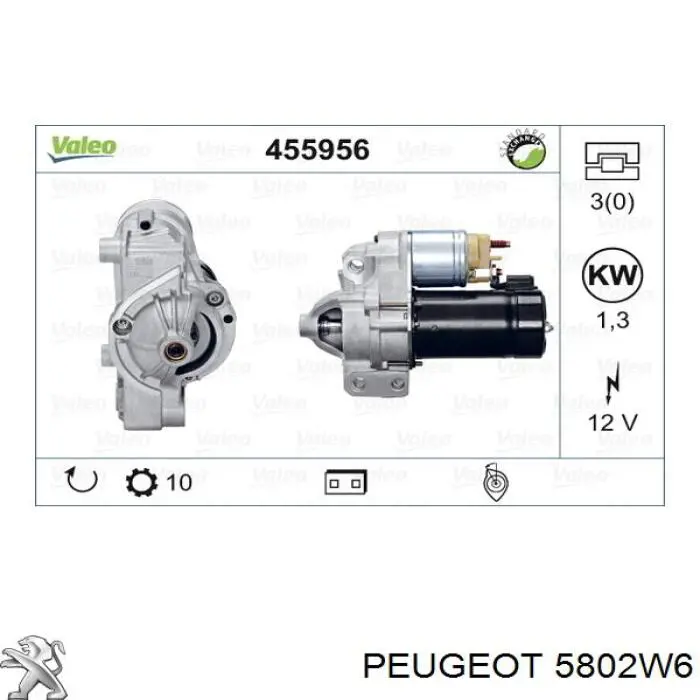 Стартер Peugeot/Citroen 5802W6 ціна, від 63.70 USD