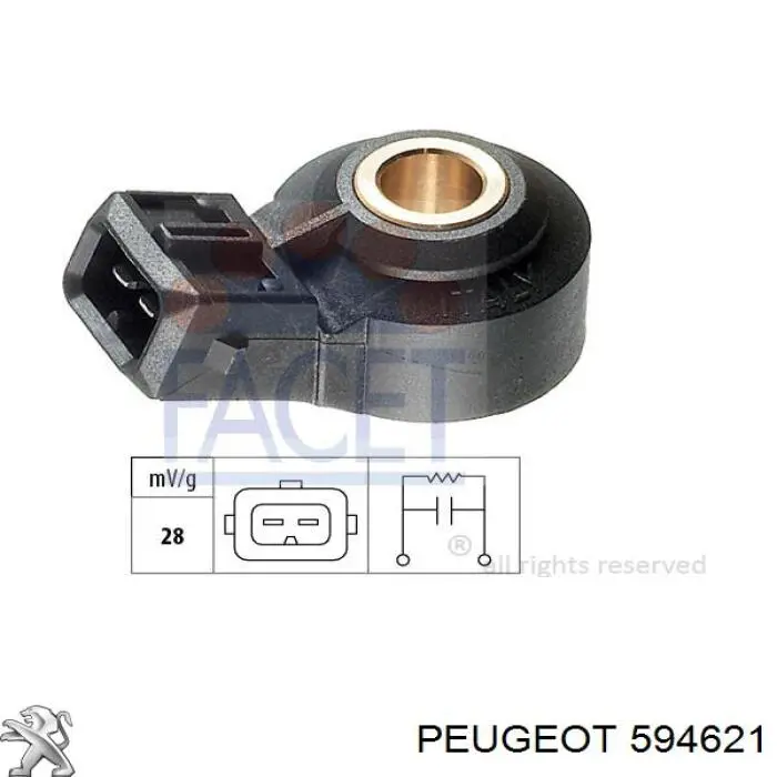 594621 Peugeot/Citroen датчик детонації