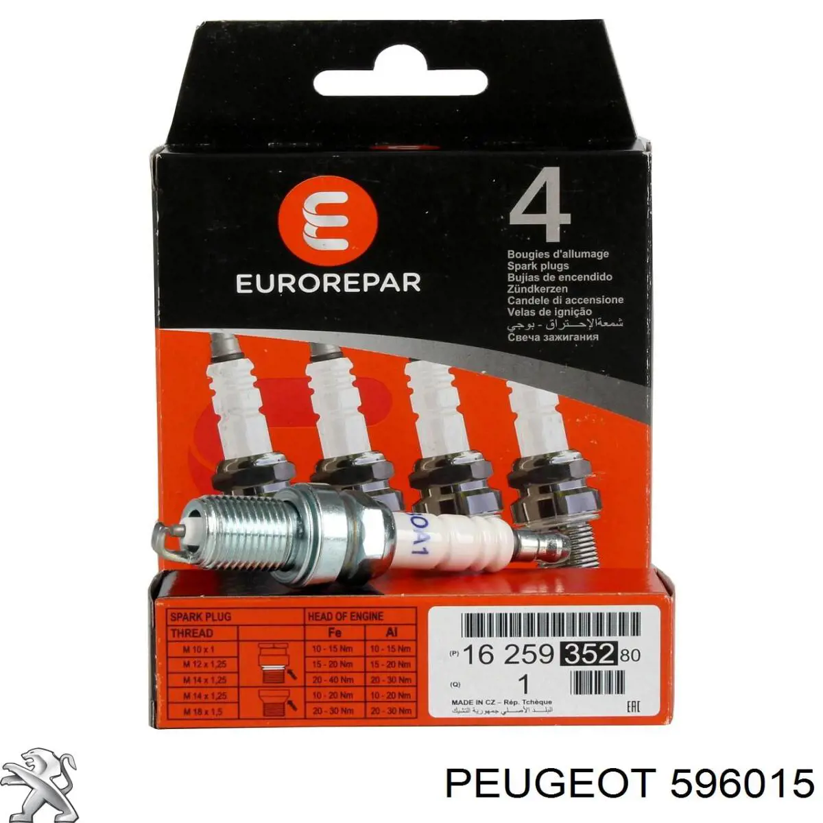 596015 Peugeot/Citroen свіча запалювання