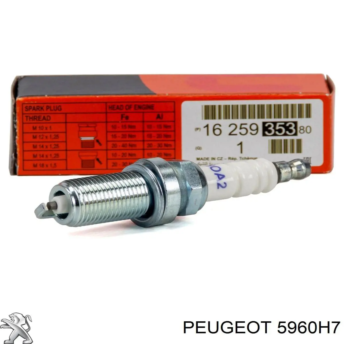 Свічки запалювання 5960H7 Peugeot/Citroen