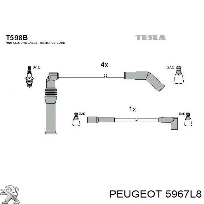 Дроти запалювання Peugeot/Citroen 5967L8 ціна, від 67.09 USD