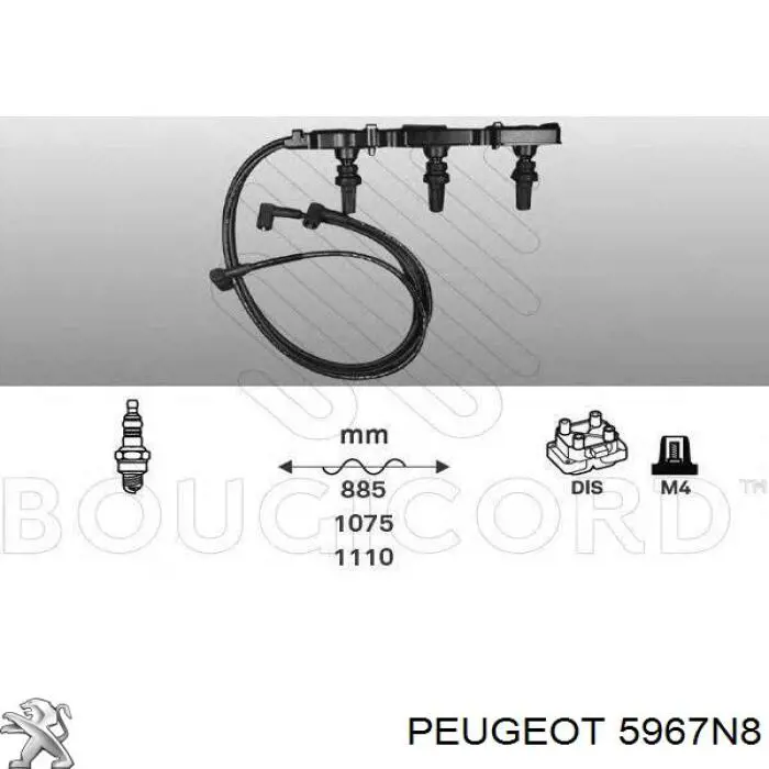 5967N8 Peugeot/Citroen Проводи високовольтні