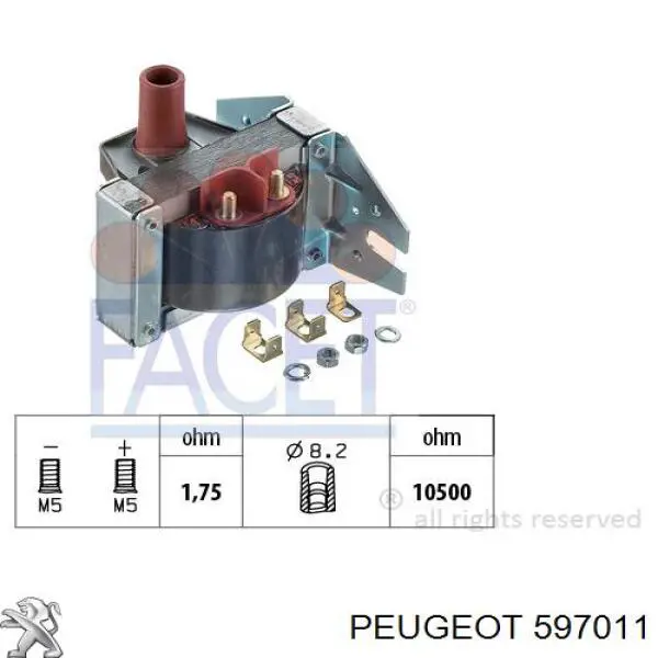 597011 Peugeot/Citroen котушка запалювання