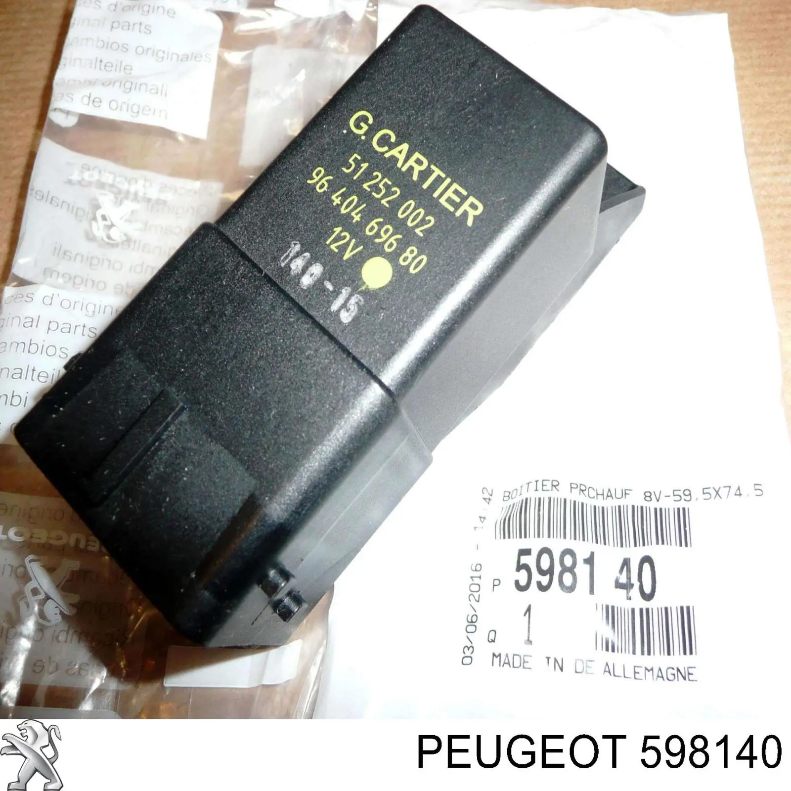 Реле накалу Peugeot/Citroen 598140