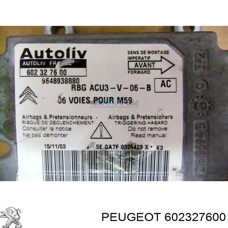 602327600 Peugeot/Citroen Модуль-процесор управління подушки безпеки