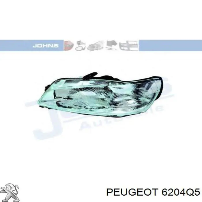 6204Q5 Peugeot/Citroen Фара дальнього світла в зборі