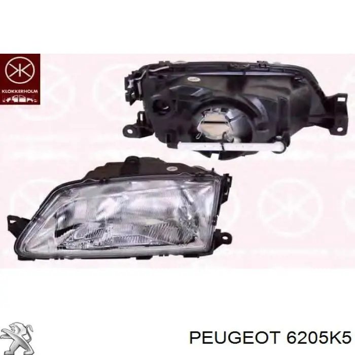 Фара передня права Peugeot/Citroen 6205K5 ціна, від 36.77 USD