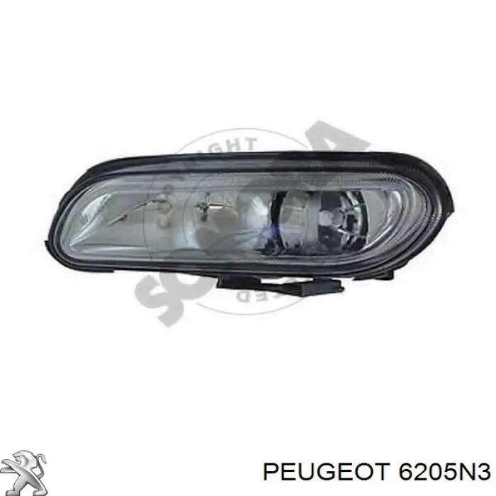 Фара протитуманна, права Peugeot/Citroen 6205N3