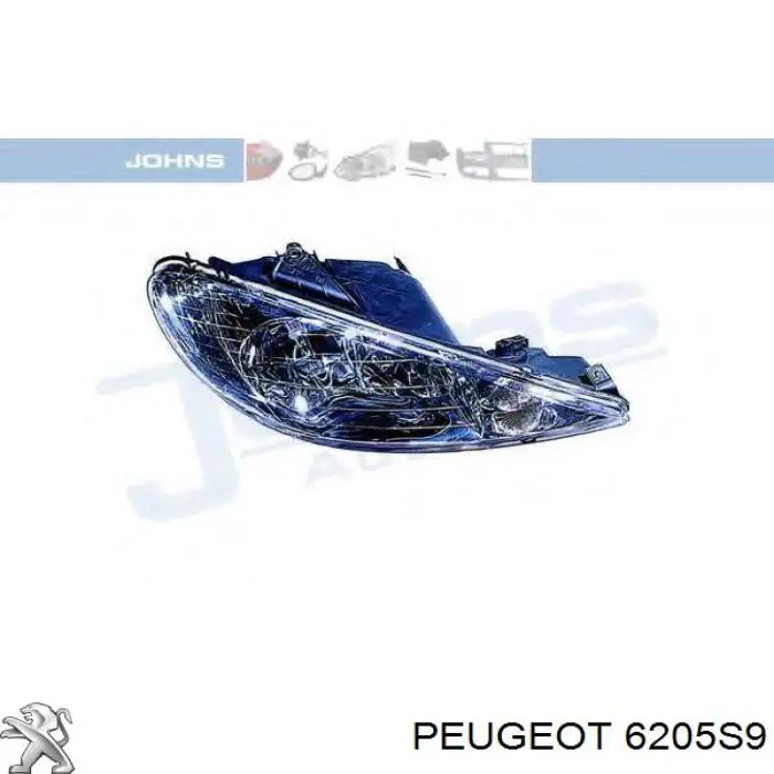 6205S9 Peugeot/Citroen фара права