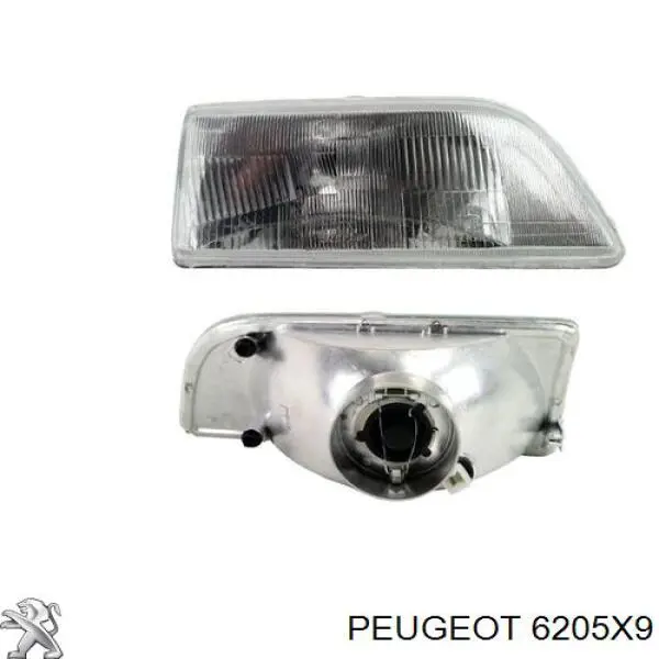 6205X9 Peugeot/Citroen фара права