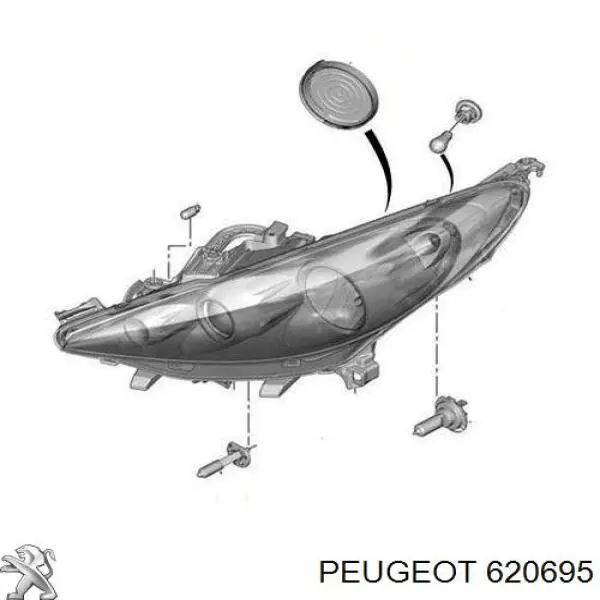 Купити 620695 Peugeot/Citroen Права блок фара