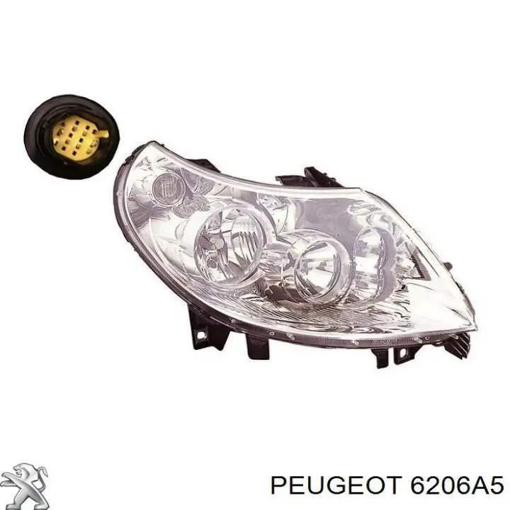 Купити 6206A5 Peugeot/Citroen Права блок фара