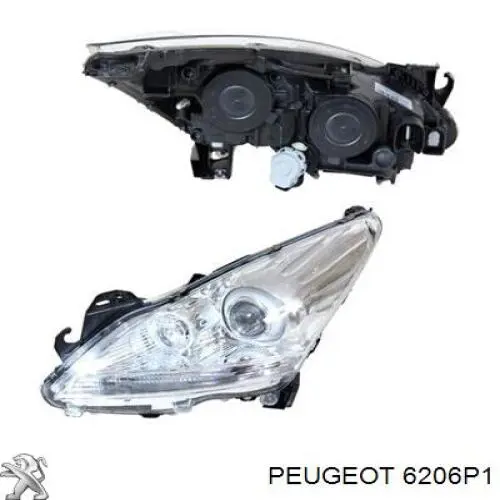 6206P1 Peugeot/Citroen фара ліва