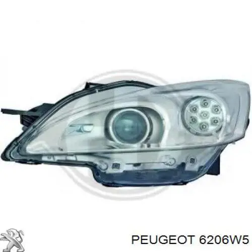 Фара правая Peugeot/Citroen 6206W5 ціна, від 2047.61 USD