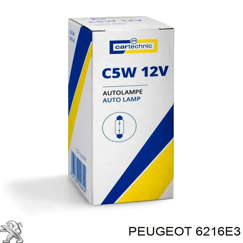 6216E3 Peugeot/Citroen лампочка плафону освітлення салону/кабіни