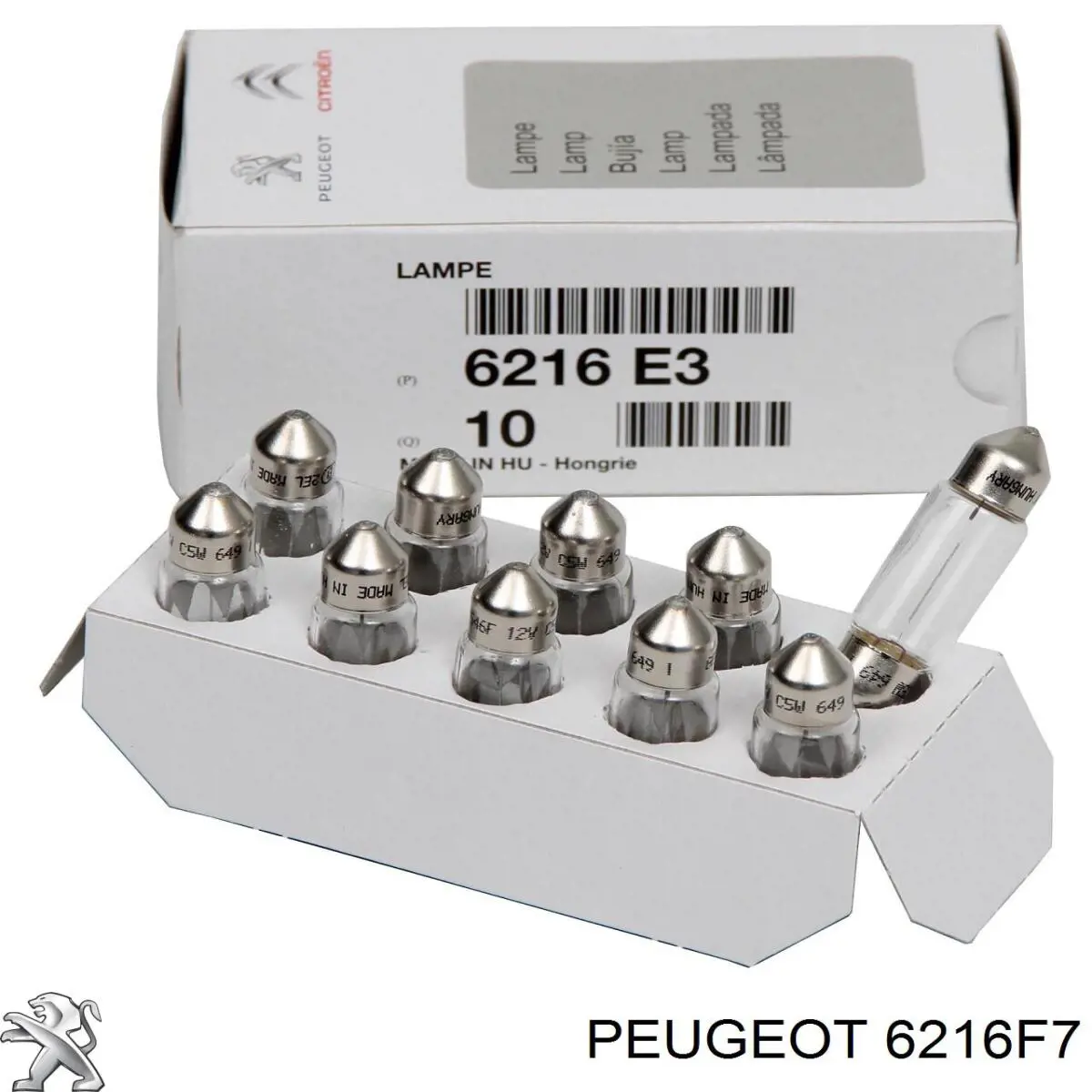 Лампочка покажчика повороту Peugeot/Citroen 6216F7