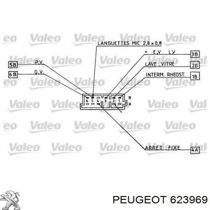 Перемикач підрульовий, лівий 623969 Peugeot/Citroen