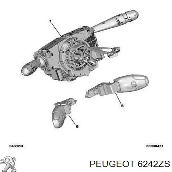 Купити 6242ZS Peugeot/Citroen Перемикач управління круїз контролем