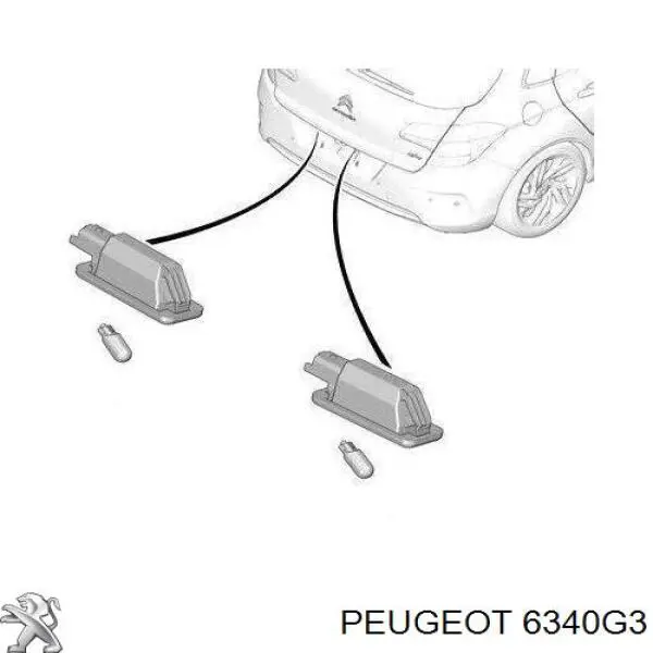 Ліхтар підсвічування заднього номерного знака Peugeot/Citroen 6340G3 ціна, від 11.66 USD